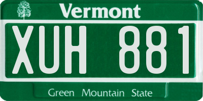 VT license plate XUH881