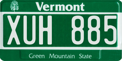 VT license plate XUH885