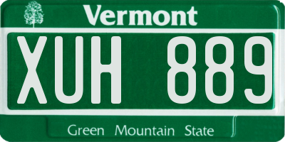VT license plate XUH889