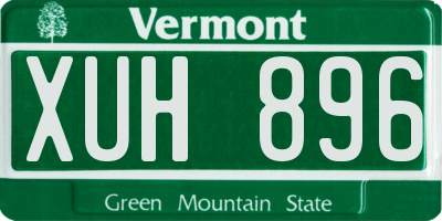 VT license plate XUH896