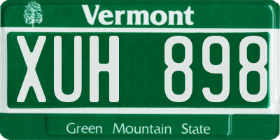 VT license plate XUH898