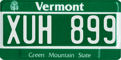 VT license plate XUH899