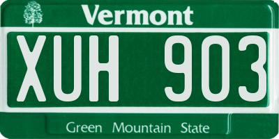 VT license plate XUH903