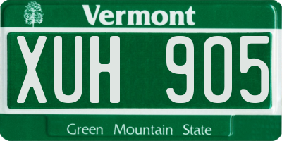 VT license plate XUH905