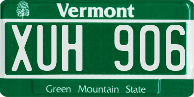 VT license plate XUH906
