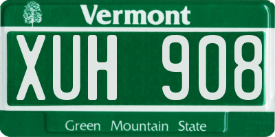 VT license plate XUH908