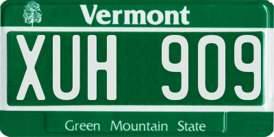 VT license plate XUH909