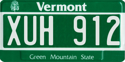 VT license plate XUH912