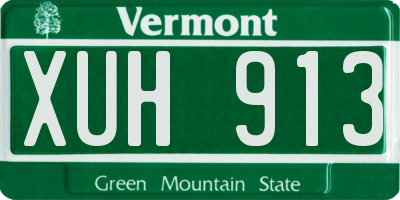 VT license plate XUH913