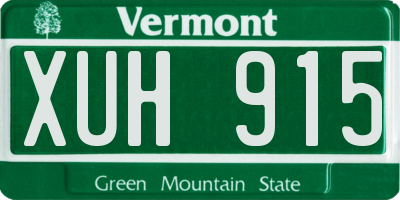 VT license plate XUH915