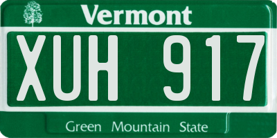 VT license plate XUH917
