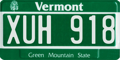 VT license plate XUH918