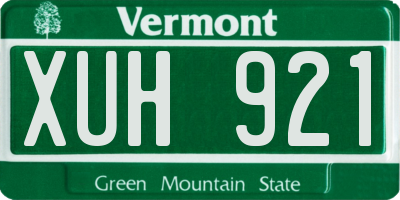 VT license plate XUH921