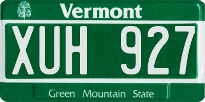 VT license plate XUH927