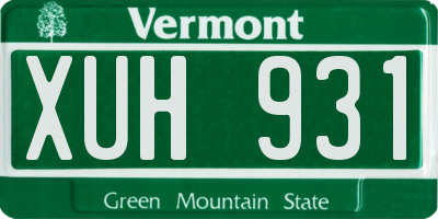 VT license plate XUH931