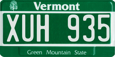 VT license plate XUH935