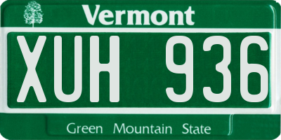 VT license plate XUH936