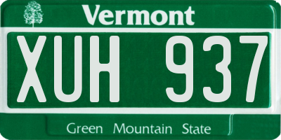 VT license plate XUH937