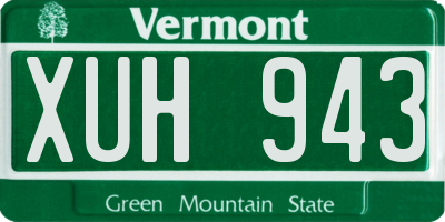 VT license plate XUH943