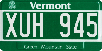 VT license plate XUH945