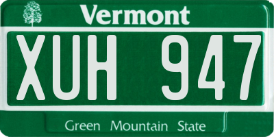VT license plate XUH947