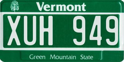 VT license plate XUH949
