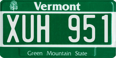 VT license plate XUH951