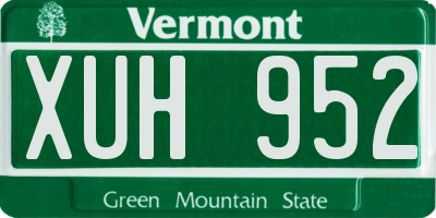 VT license plate XUH952