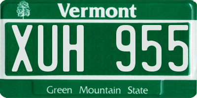 VT license plate XUH955