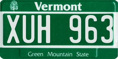 VT license plate XUH963