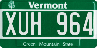 VT license plate XUH964
