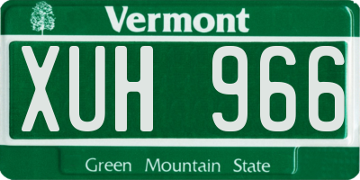 VT license plate XUH966