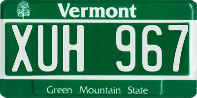 VT license plate XUH967