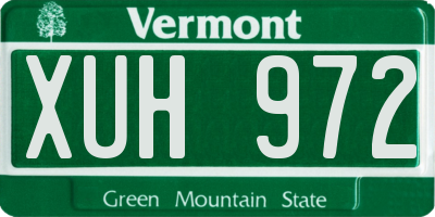 VT license plate XUH972