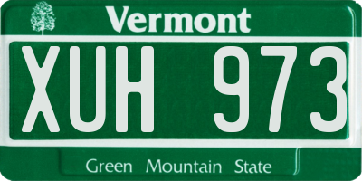 VT license plate XUH973