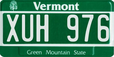 VT license plate XUH976