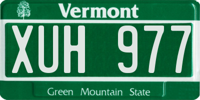 VT license plate XUH977
