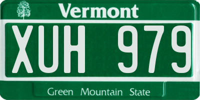 VT license plate XUH979