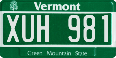 VT license plate XUH981