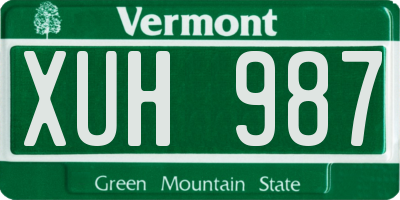 VT license plate XUH987