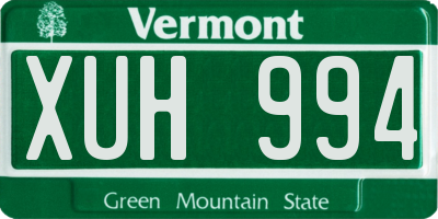 VT license plate XUH994