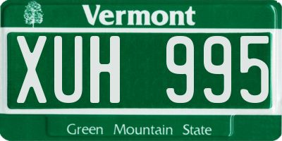 VT license plate XUH995