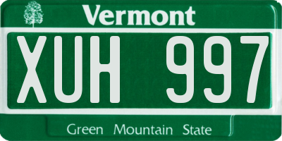 VT license plate XUH997