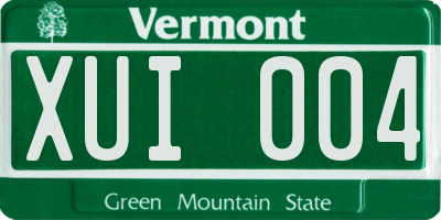VT license plate XUI004