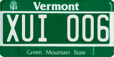 VT license plate XUI006