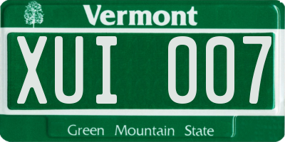 VT license plate XUI007