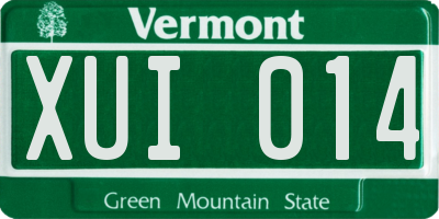 VT license plate XUI014