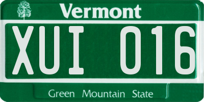 VT license plate XUI016
