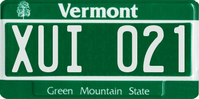 VT license plate XUI021