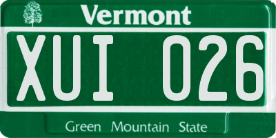 VT license plate XUI026
